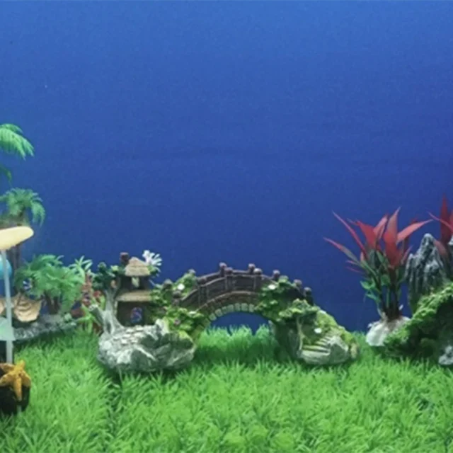 Fish Tank Artificial Bridge Resin Landscape Decoration Bridge Aquarium Equipment Accessories Ornament Cave Aquatic Pet Fish - Image 3