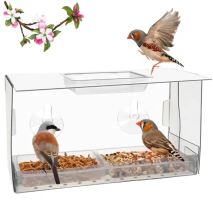 AB15-Window Bird Feeder. Birds Feed Undisturbed Whilst You Watch. Innovative Window Bird Feeders With Strong Suction Cups Durabl