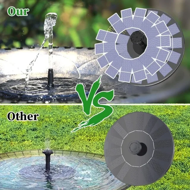 1W/1.5W/2.5W Outdoor Solar Fountain Suitable for Garden Pond Solar Fountain Pump Kit with 6 Nozzles for Garden Decoration - Image 3