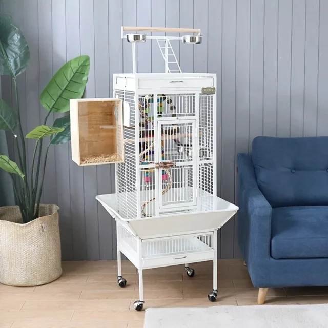 Luxury Large Parrot Cage Bird Cage King Size Villa Breeding Cage Grey Parrot Large Space Premium Horizontal Silk - Image 5