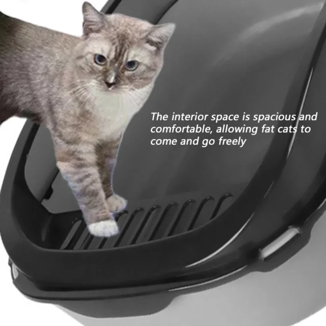 Cat Litter Box Thickening Kitty Sandbox Semi-enclosed High Side Splashproof Pet Bedpans with Litter Scoop Cleaning Cat Supplies - Image 5