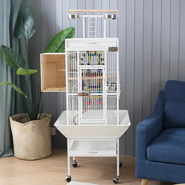 Luxury Large Parrot Cage Bird Cage King Size Villa Breeding Cage Grey Parrot Large Space Premium Horizontal Silk - Image 4