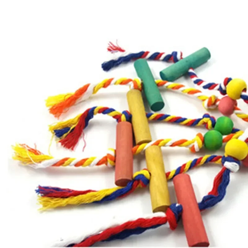 Parrot Chew Toy Cotton Rope Birds Toy Bite Bridge Bird Tearing Toys Cockatiels Training Hang Swings Birds Cage Supplies - Image 4