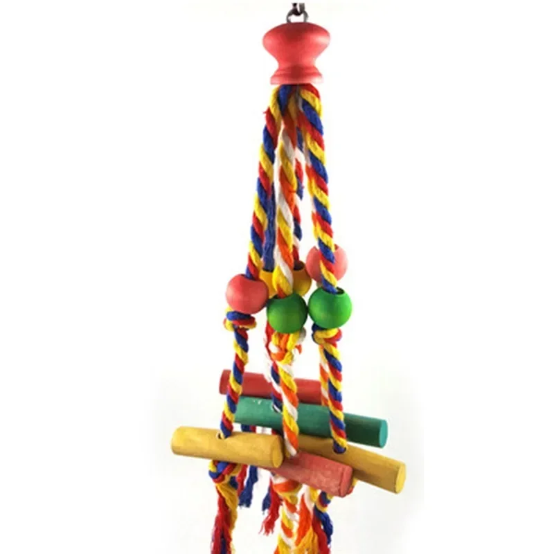 Parrot Chew Toy Cotton Rope Birds Toy Bite Bridge Bird Tearing Toys Cockatiels Training Hang Swings Birds Cage Supplies - Image 3