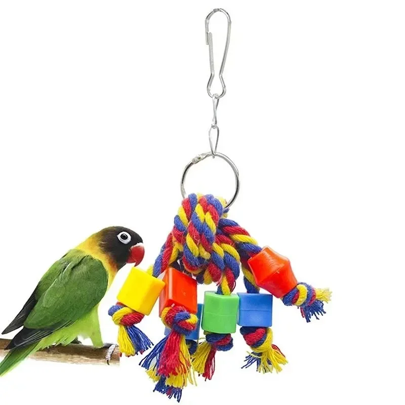 Parrot Chew Toy Cotton Rope Birds Toy Bite Bridge Bird Tearing Toys Cockatiels Training Hang Swings Birds Cage Supplies - Image 6
